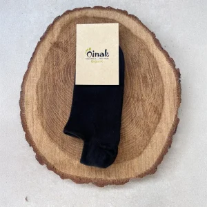 Calcetines Pinky de Algodón Orgánico – Negro y Sin Costura