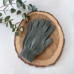 Guantes de hombre de lana teñidos con granada y ortiga – Tono gris