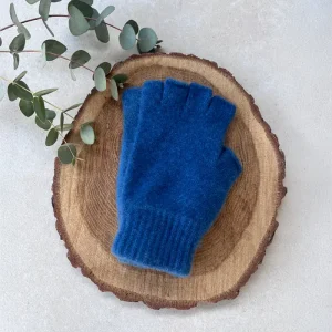 Mitones de hombre de lana teñidos con índigo – Tono azul natural