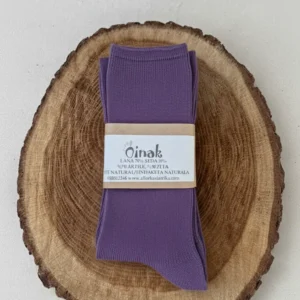 Calcetines Finos de Lana y Seda — Color Morado