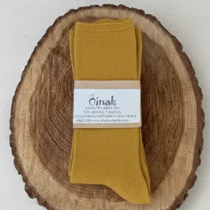 Calcetines Finos de Lana y Seda — Color Amarillo