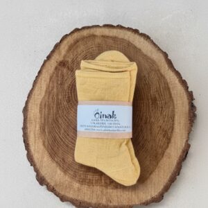 Calcetines de Rizo de Lana y Seda – Color Amarillo Granada