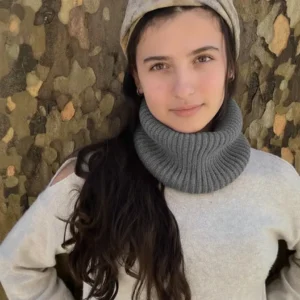 Cuello de lana teñido con nogal natural | Tono marrón cálido