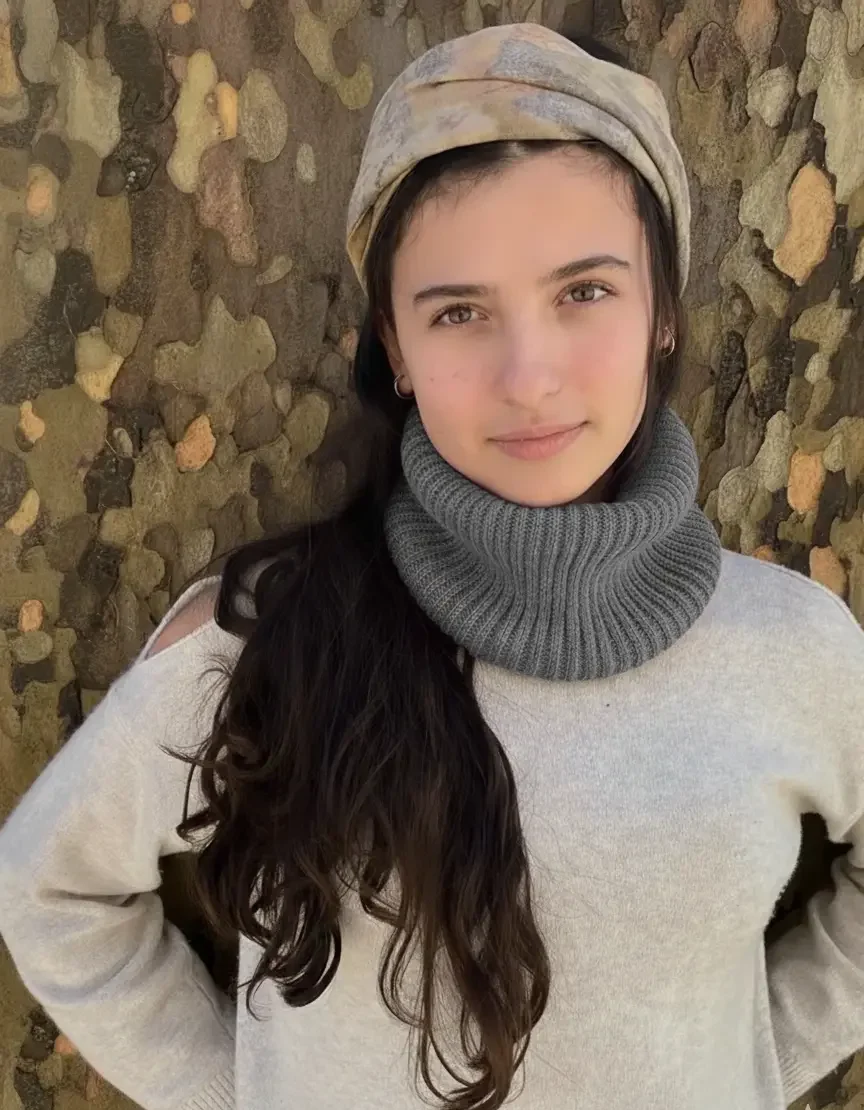 Cuello de lana teñido con nogal natural | Tono marrón cálido