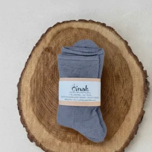 Calcetines de Rizo de Lana y Seda – Gris Oscuro